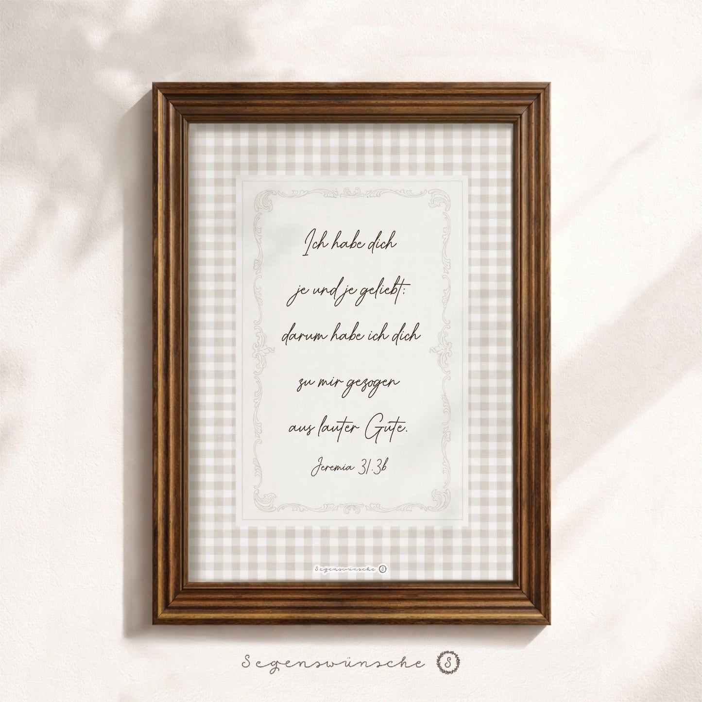 Christliches Bibelvers Poster „Ich habe dich je und je geliebt“ – Jeremia 31,3b | A4 & A3 Wandbild | Christliche Deko fürs Kinderzimmer
