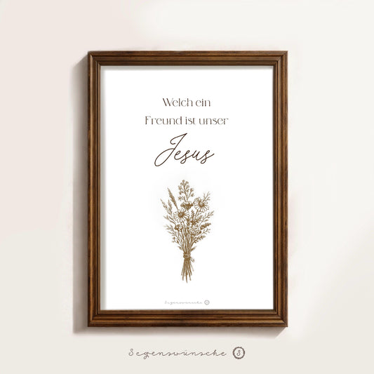 Christliche Poster „Welch ein…“ Wildblumen Christliches Geschenk Glaube Zitate Geburtstag Wandkunst vintage Bibelvers Blumen Wanddekoration