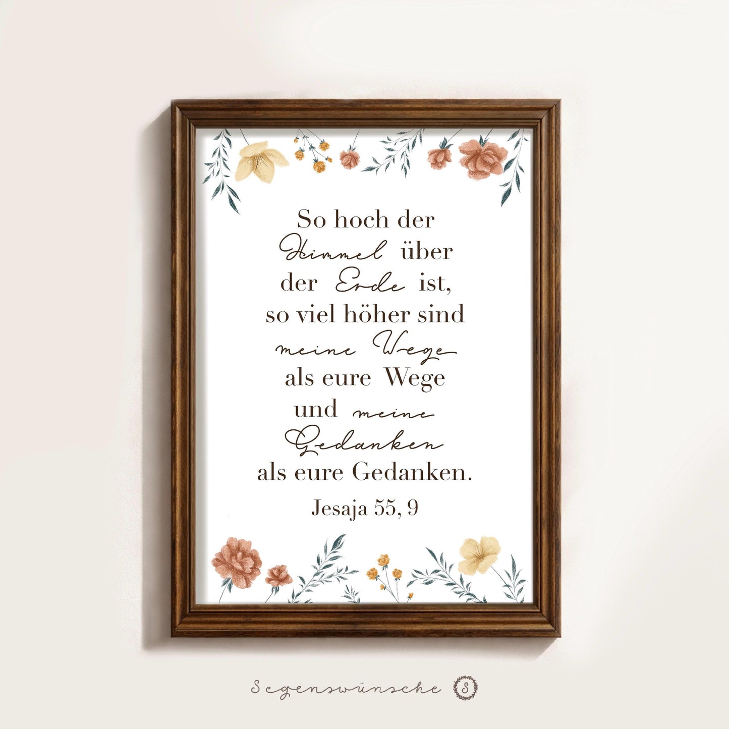 Christliche Poster | Bibelvers Jesaja 55, 9 | Christliches Geschenk | Wanddekoration, Geschenke mit Bibelvers