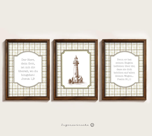 Josua 1,9 – Christliche Poster 3er set mit Bibelversen | christliche Poster kinder Wandbilder christliche poster für jungs Kinderzimmer