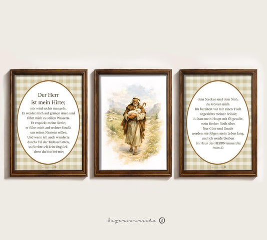 Psalm 23 – Christliche Poster 3er set mit Bibelversen | christliche Poster kinder Wandbilder christliche poster für jungs Kinderzimmer
