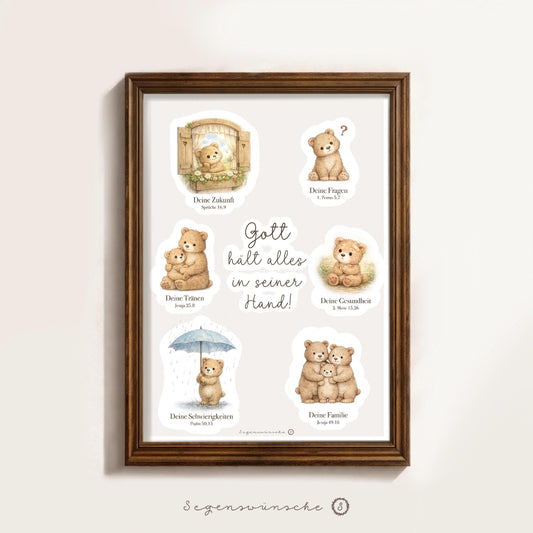 Christliche Poster Kinder Wandbilder Bibelvers Poster für Kinder, christliche Poster Kinderzimmer Deko christliche Geschenke zur Geburt