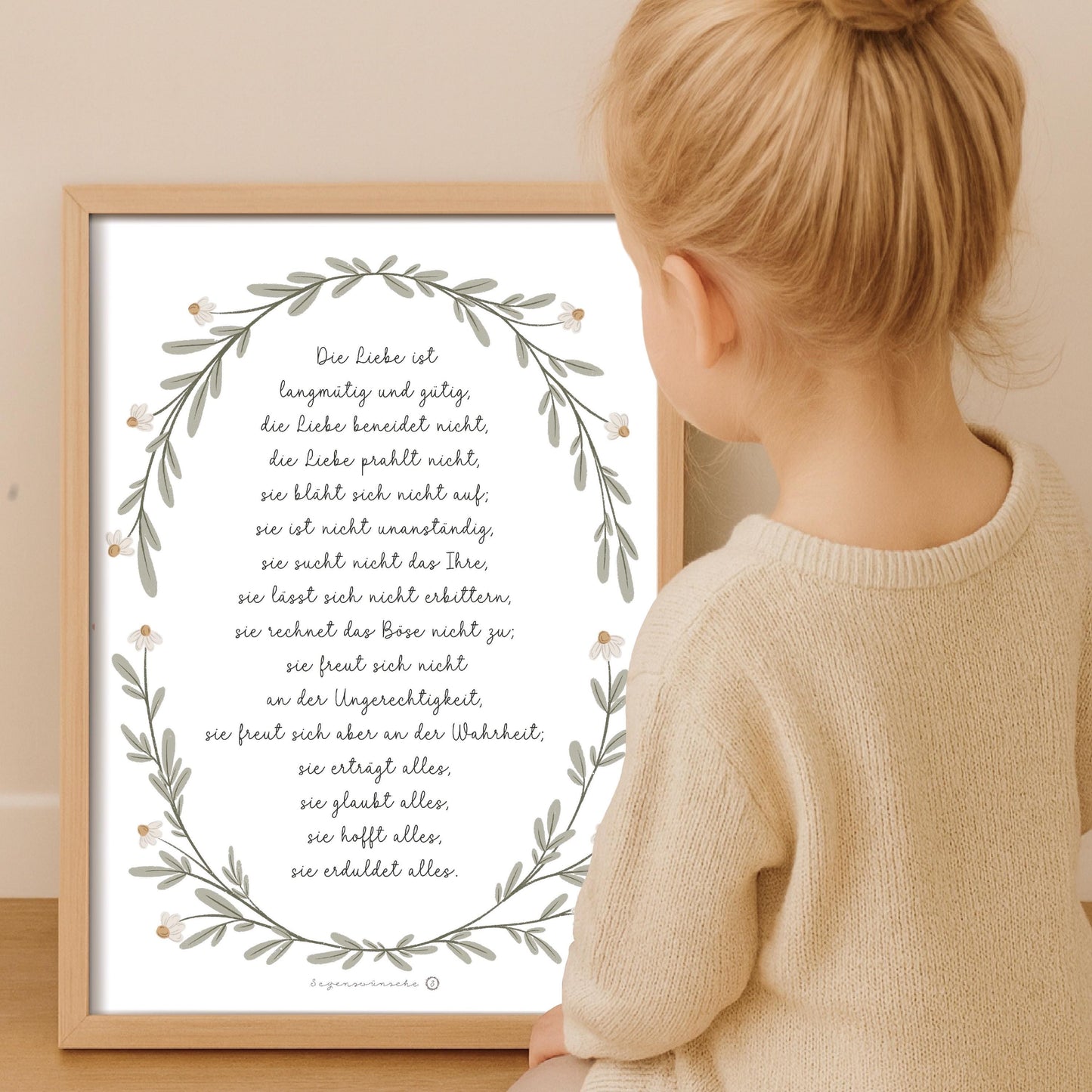 Christliche poster 3er set Lernposter Set Hohelied der Liebe, 1. Korinther 13 christliches Poster mit Bibelversen für Kinderzimmer poster