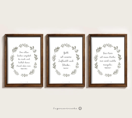 christliche poster 3er set Wandbilder mit Bibelvers Geschenk Christliches Geburtstagsgeschenk Wandkunst vintage Bibelvers
