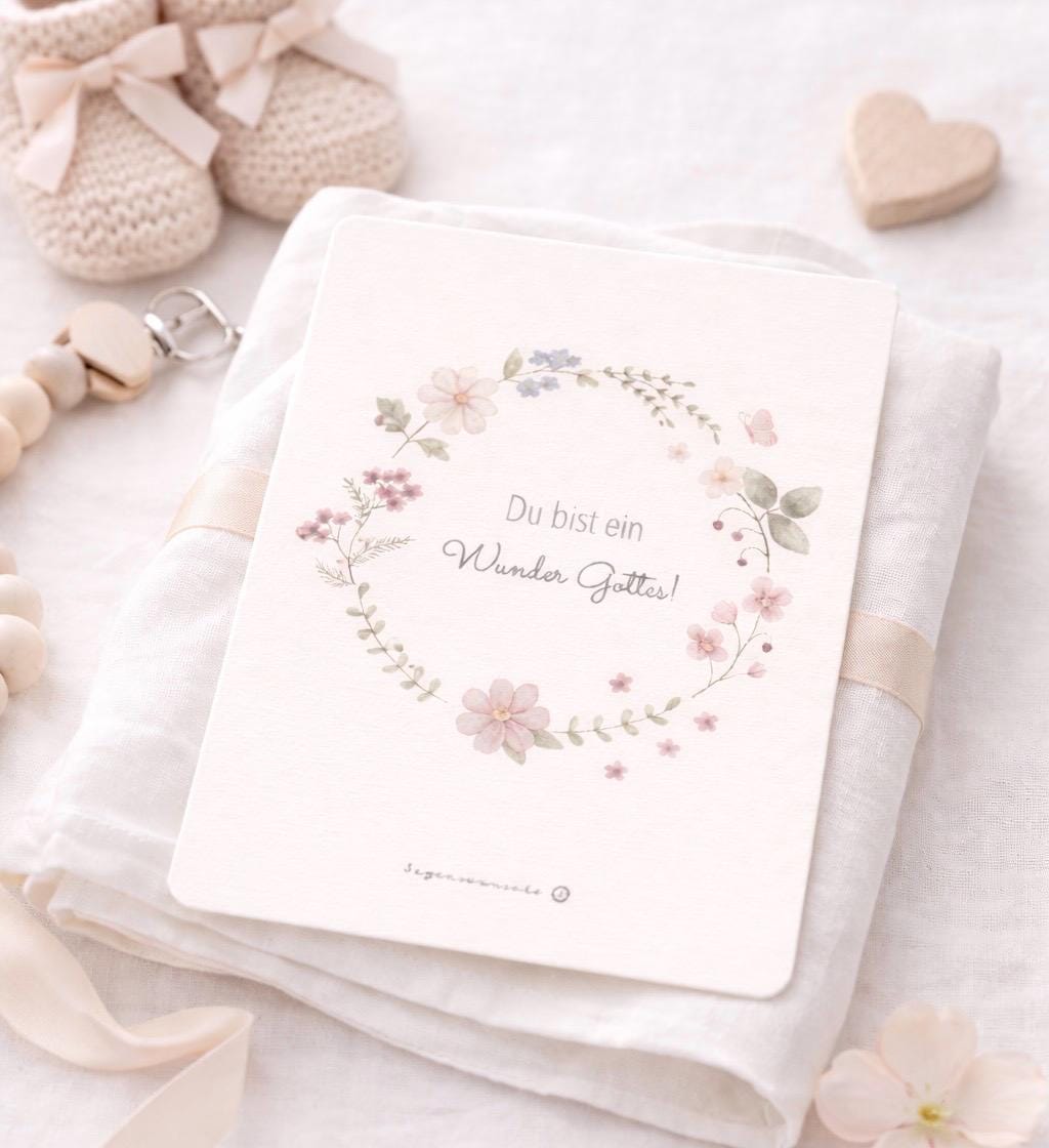 Baby Postkarte "Du bist ein Wunder Gottes" Karte zur Geburt