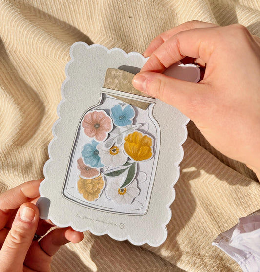 Kinder Postkarte Bastelvorlage, Druckvorlage mit Anleitung