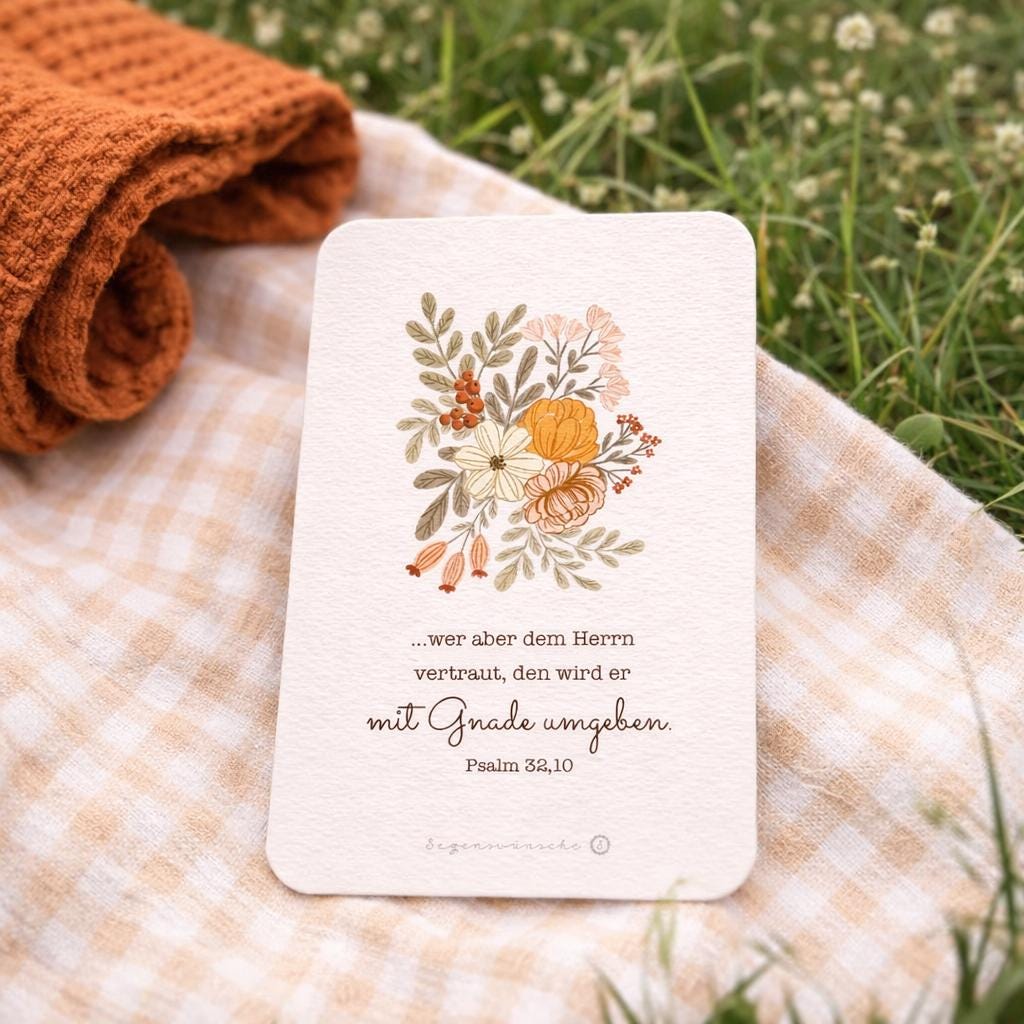 Postkarte Psalm 32,10 Karte zum Geburtstag, Verlobung, Hochzeit, Taufe