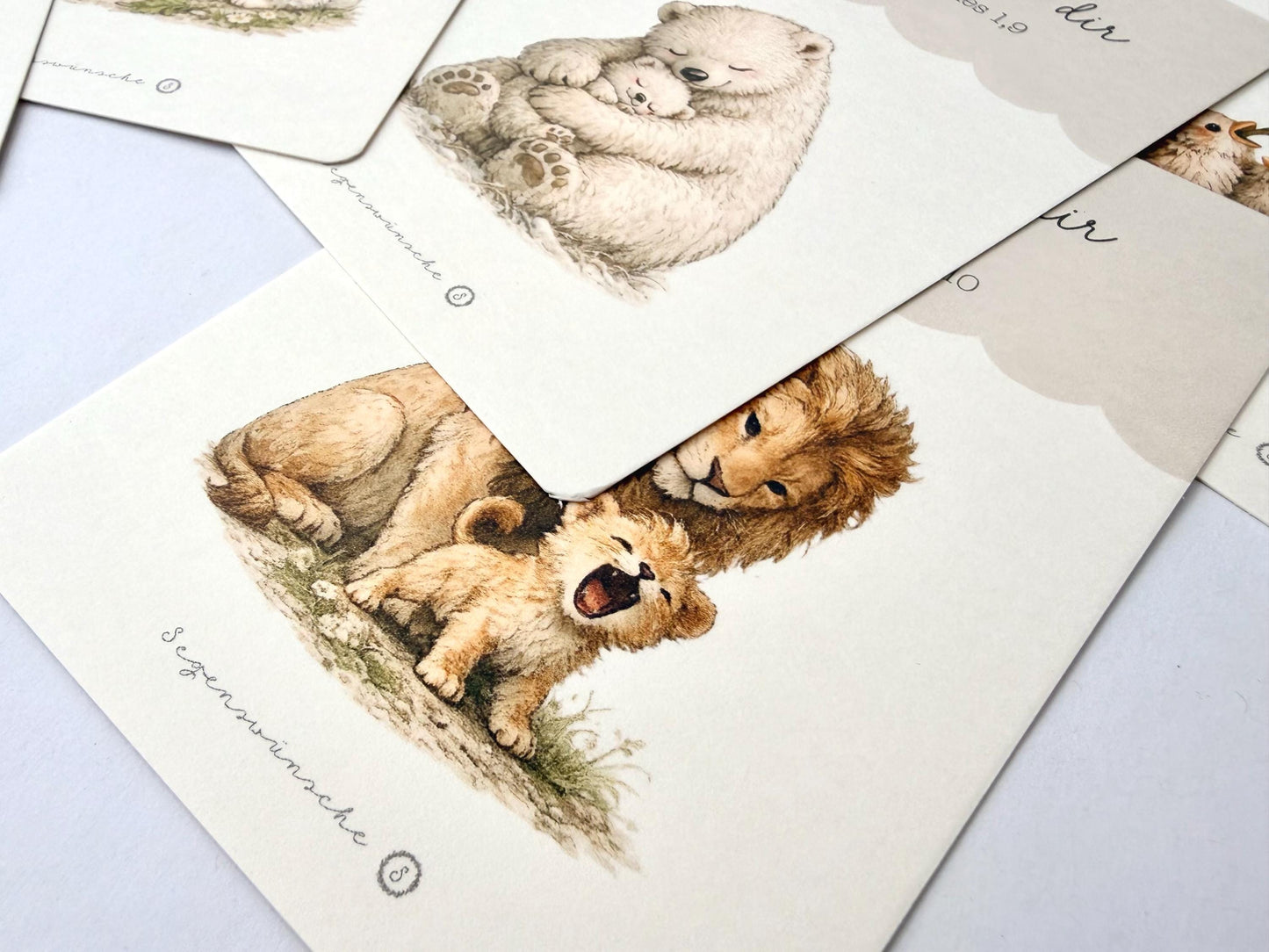 Ermutigungs Karten Kinder, 8 christliche Affirmationskarten mit Holzaufsteller, christliche Kinderkarten christliche lernkarten Kinder