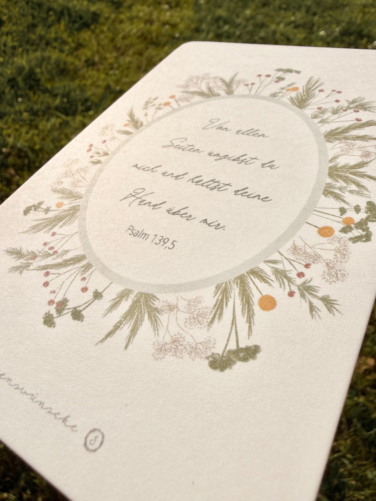 Postkarte Psalm 139,5 Karte zum Geburtstag, Verlobung, Hochzeit, Taufe