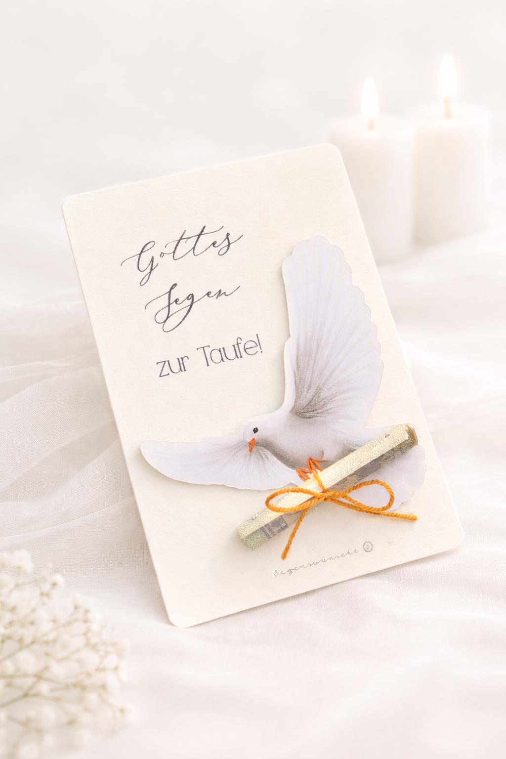 3D Postkarte zur Taufe, Geldgeschenk Karte