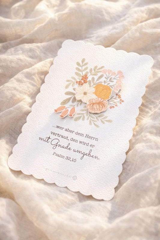 3D Postkarte Psalm 32,10  Karte zum Geburtstag, Verlobung, Hochzeit