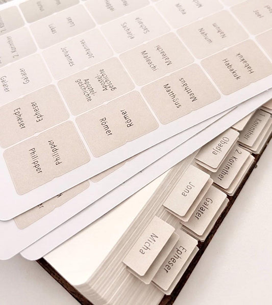 Bibelregister Deutsch | beige Bibel Tabs für Männer und Frauen Bibelregister für Mädchen und Jungen deutsche Bibelregister, Bibel Journaling