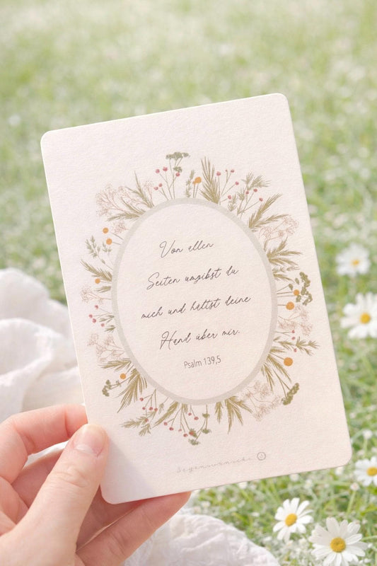 Postkarte Psalm 139,5 Karte zum Geburtstag, Verlobung, Hochzeit, Taufe