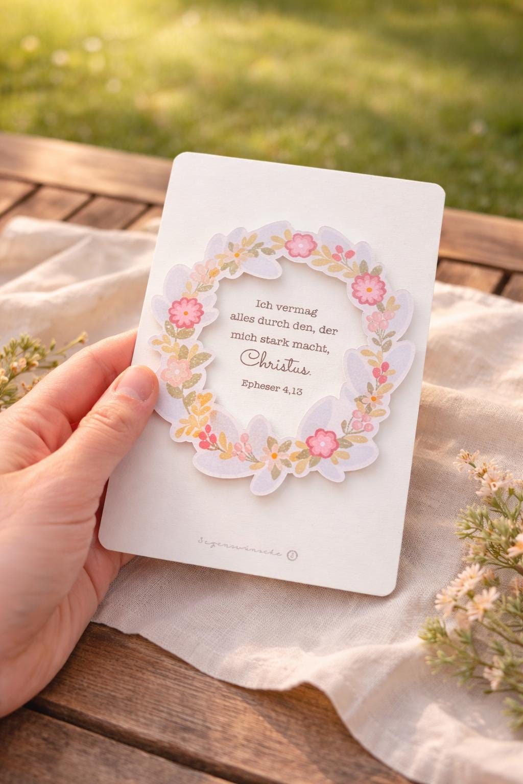 3D Postkarte Epheser 4,13, Karte zum Geburtstag, Verlobung, Hochzeit