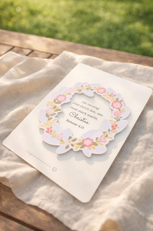 3D Postkarte Epheser 4,13, Karte zum Geburtstag, Verlobung, Hochzeit