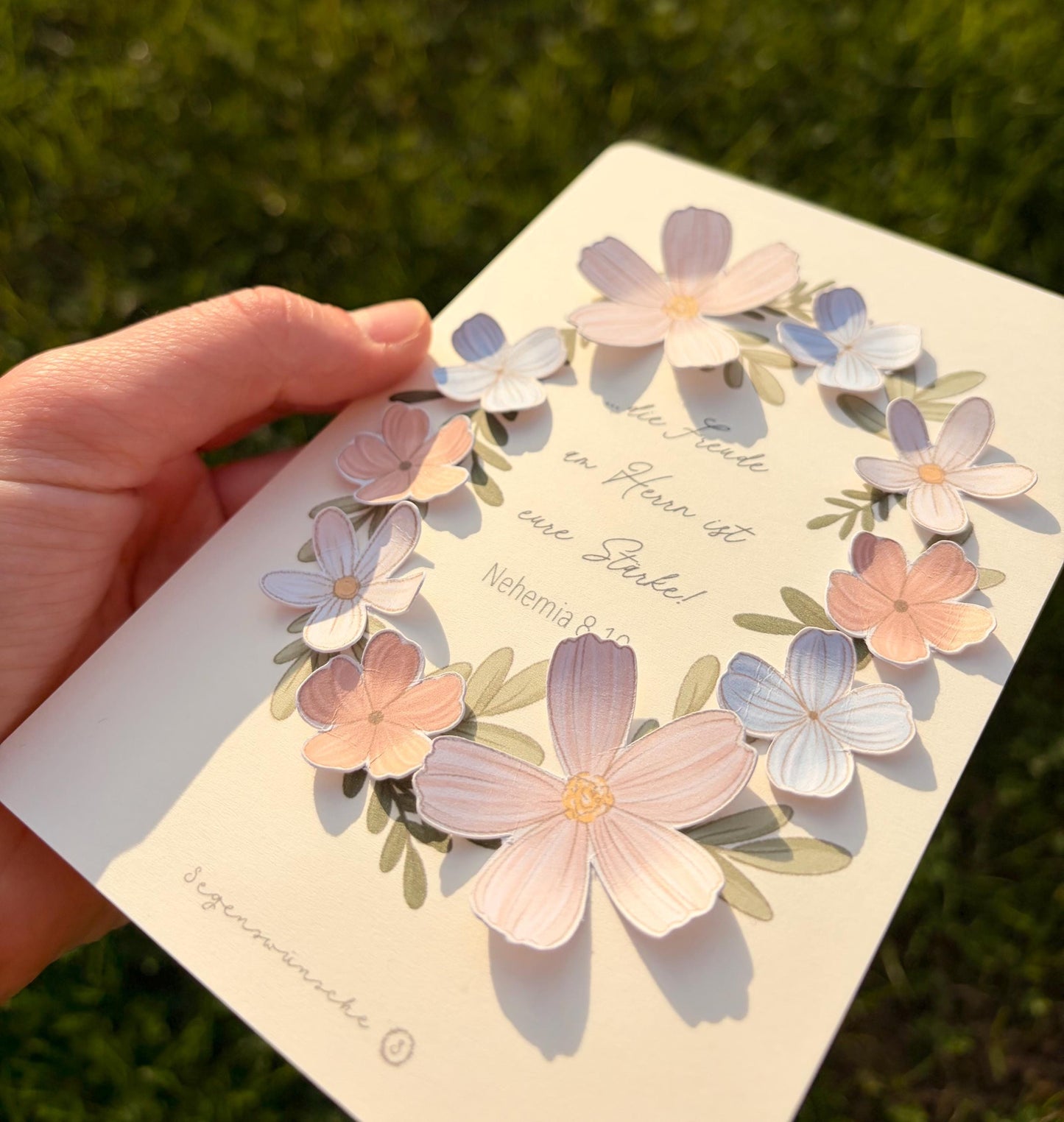 Christliche Karte 3D, Nehemia 8,10 Karte zum Geburtstag, Verlobung, Hochzeit
