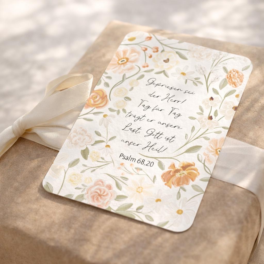Postkarte Psalm 68,20  Karte zum  Geburtstag, Verlobung, Hochzeit