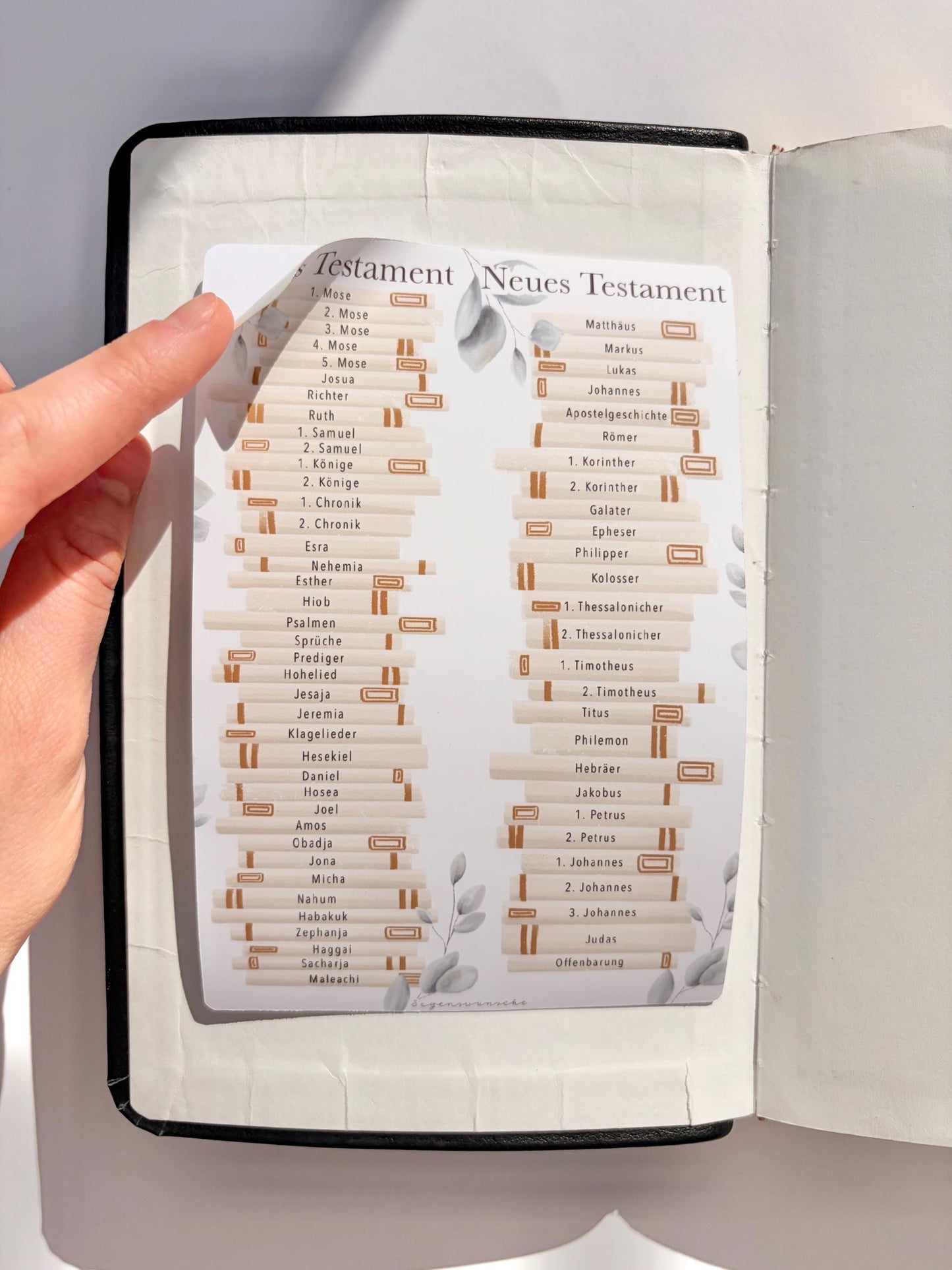 Bücher der Bibel Sticker Christlicher Stickerbogen mit Bibelbüchern Bibelvers Sticker Bibel Zubehör christliche Sticker deutsch Bibelzubehör