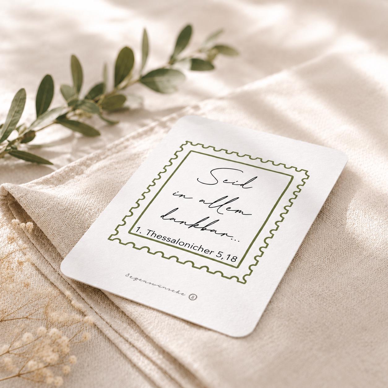 Postkarte 1. Thes. 5,18 Karte zum Geburtstag, Verlobung, Hochzeit, Taufe