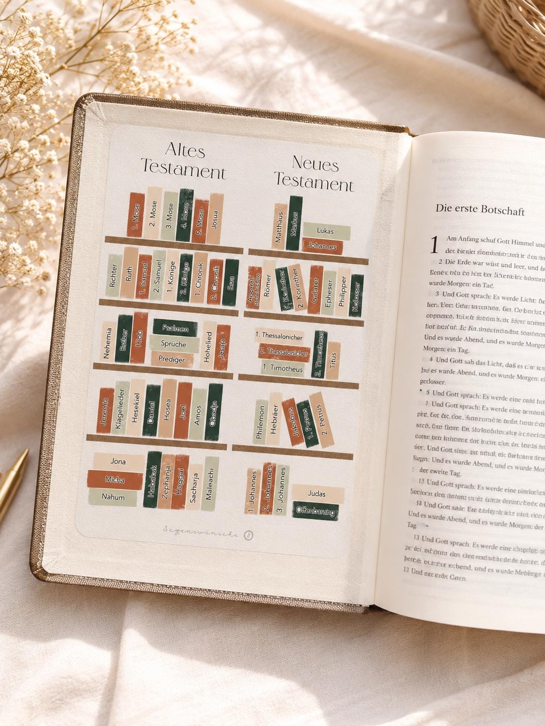 Bücher der Bibel Sticker Christliche Sticker braun mit Bibelbüchern Bibelvers Sticker Bibel Zubehör christliche Sticker deutsch Bibelzubehör