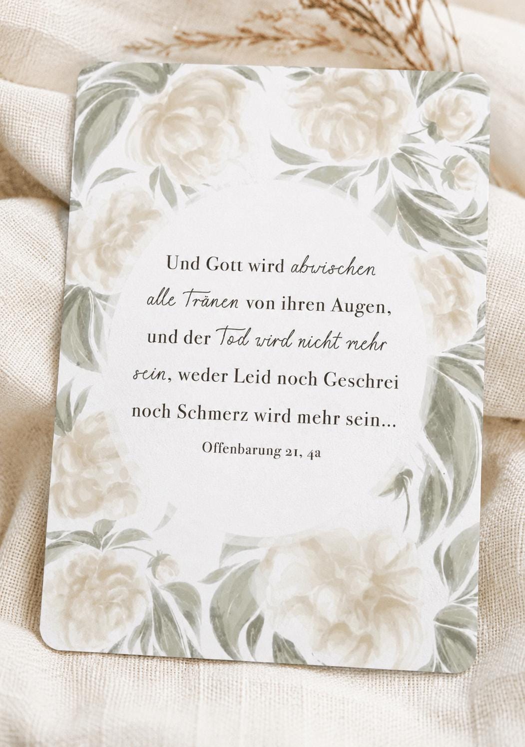 Postkarte Offenbarung 21, 4a Karte zur Beerdigung