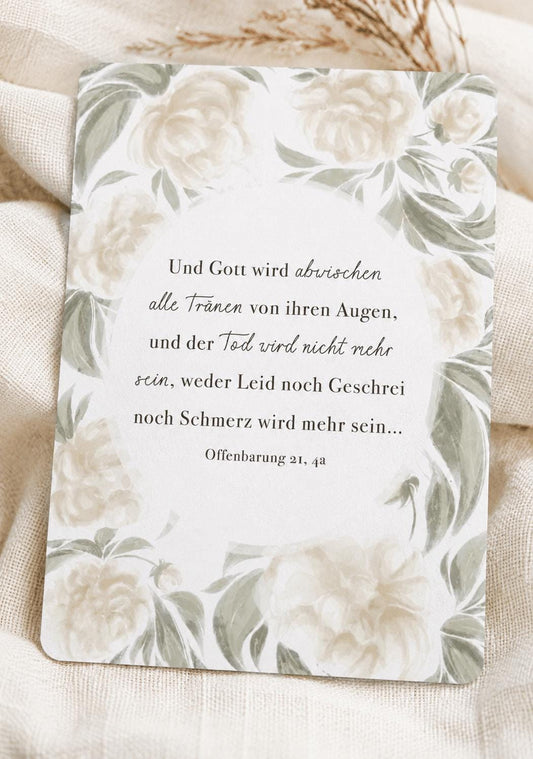 Postkarte Offenbarung 21, 4a Karte zur Beerdigung