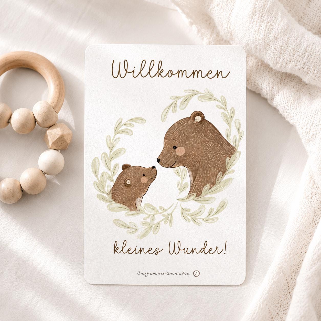 Kinder Postkarte "Willkommen, kleines Wunder" Karte zur Geburt