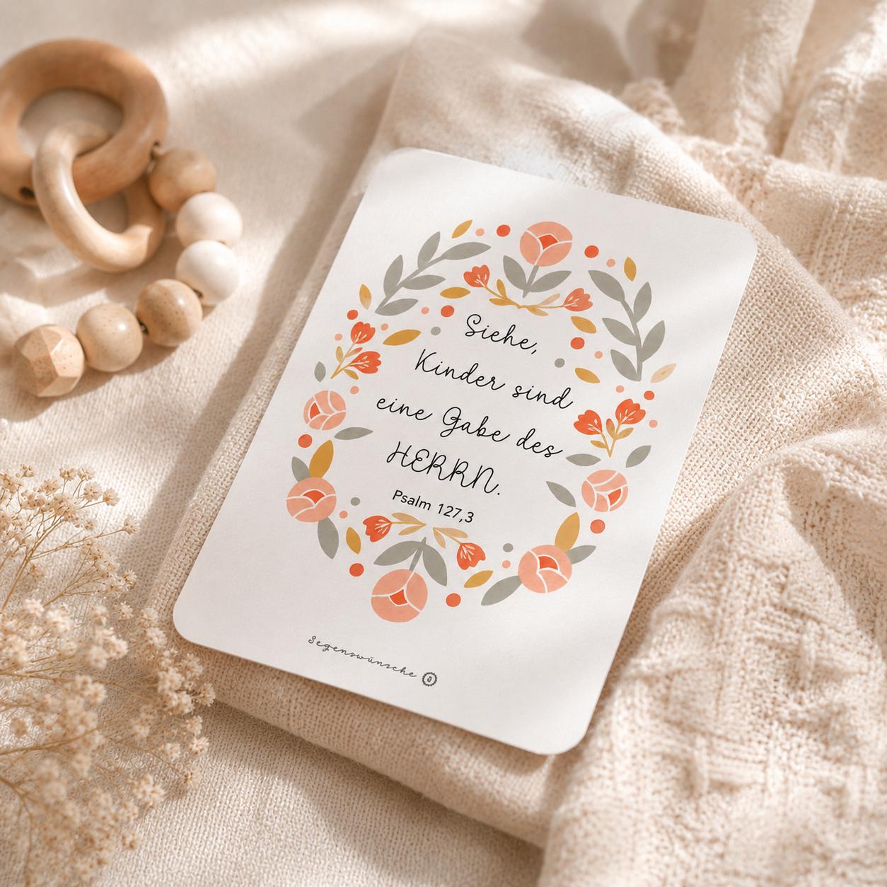 Baby Postkarte Psalm 127,3 Karte zur Geburt